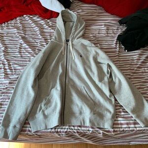 Gray polo hoodie never worn